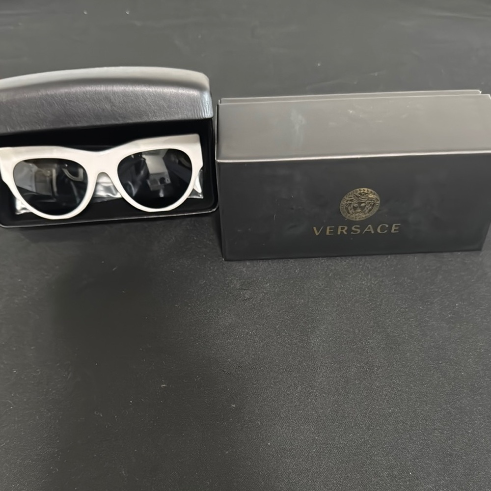 Versace Black, White, and Gold Sunglasses